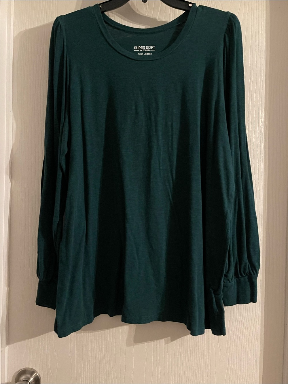 Torrid Super Soft Slub Jersey Long Sleeve Top in Green Size 3